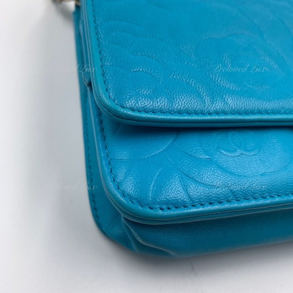 Authentic CHANEL Lambskin Camelia Wallet-on-the-chain WOC Crossbody Flap Bag - Picture 10 of 17